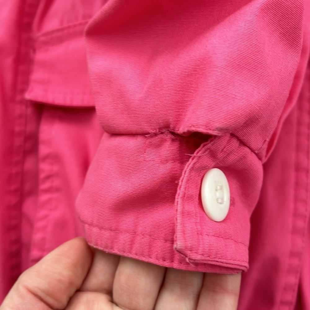 Vintage 80s Be in the Current Seen Hot Pink Lightweight Preppy Jacket Small - Picture 11 of 15